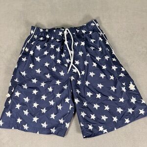 Trunks Surf & Swim Co. Men’s Swim Shorts Navy w/ White Stars- Patriotic- Large